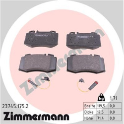 stabdžių trinkelių rinkinys, diskinis stabdys
                                ZIMMERMANN                                23