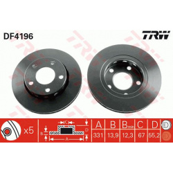 stabdžių diskas (1vnt)
                                TRW                                                DF4196, TRW, DF41
