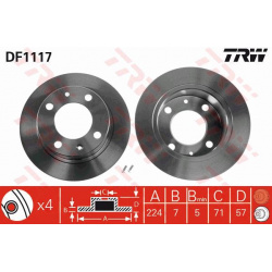 stabdžių diskas (1vnt)
                                TRW                                                DF1117, TRW, DF11
