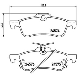 stabdžių trinkelių rinkinys, diskinis stabdys PRIME LINE
                                BREMBO                           