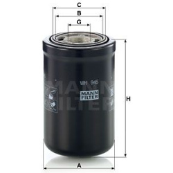 filtras, hidraulinė sistema
                                MANN-FILTER                                WH945, MANN-FILTER, W