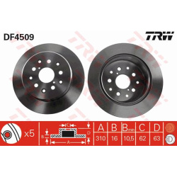 stabdžių diskas (1vnt)
                                TRW                                                DF4509, TRW, DF45