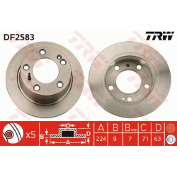 stabdžių diskas (1vnt)
                                TRW                                                DF2583, TRW, DF25