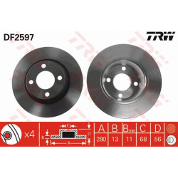 Stabdžių diskas
                                TRW                                                DF2597, TRW, DF2597, aut