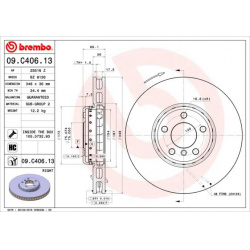 stabdžių diskas (1vnt) PRIME LINE - Composite
                                BREMBO                                       