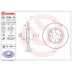 stabdžių diskas (1vnt) PRIME LINE - UV Coated
                                BREMBO                                       
