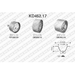 paskirstymo diržo komplektas
                                SNR                                KD452.17, SNR, KD452.17, aut