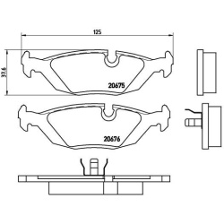 stabdžių trinkelių rinkinys, diskinis stabdys PRIME LINE
                                BREMBO                           