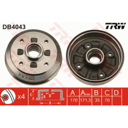 stabdžių būgnas
                                TRW                                                DB4043, TRW, DB4043, au