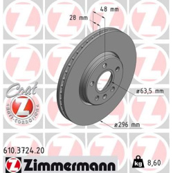 Stabdžių diskas COAT Z
                                ZIMMERMANN                                                610.3724.2