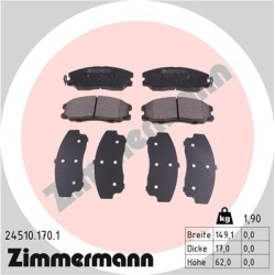 stabdžių trinkelių rinkinys, diskinis stabdys
                                ZIMMERMANN                                  