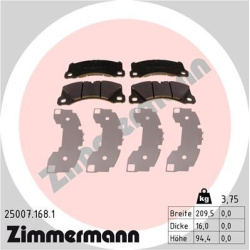 stabdžių trinkelių rinkinys, diskinis stabdys
                                ZIMMERMANN                                  