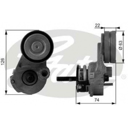 įtempiklio skriemulys, V formos rumbuotas diržas
                                GATES                                     