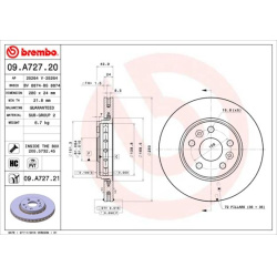 stabdžių diskas (1vnt) PRIME LINE - UV Coated
                                BREMBO                                       