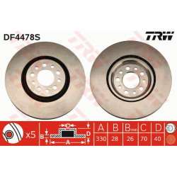 stabdžių diskas (1vnt) TRW SINGLE
                                                DF4478S, TRW, DF4478S, auto detalė
