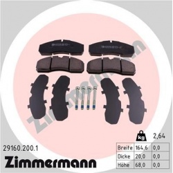 stabdžių trinkelių rinkinys, diskinis stabdys
                                ZIMMERMANN                                29