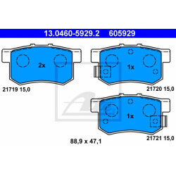 stabdžių trinkelių rinkinys, diskinis stabdys
                                ATE                                         