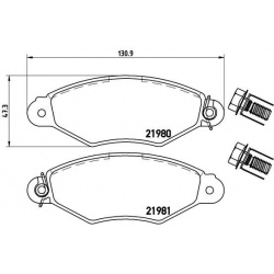 stabdžių trinkelių rinkinys, diskinis stabdys PRIME LINE
                                BREMBO                           