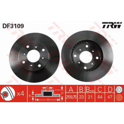 stabdžių diskas (1vnt)
                                TRW                                                DF3109, TRW, DF31