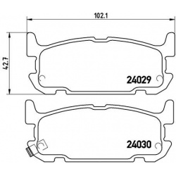 stabdžių trinkelių rinkinys, diskinis stabdys PRIME LINE
                                BREMBO                           