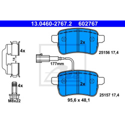 stabdžių trinkelių rinkinys, diskinis stabdys
                                ATE                                         