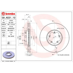 Stabdžių diskas PRIME LINE
                                BREMBO                                                09.A531.10