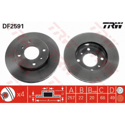 stabdžių diskas (1vnt)
                                TRW                                                DF2591, TRW, DF25