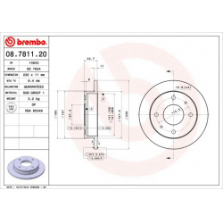 Stabdžių diskas PRIME LINE
                                BREMBO                                                08.7811.20