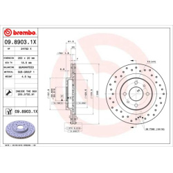 stabdžių diskas (1vnt) XTRA LINE - Xtra
                                BREMBO                                             