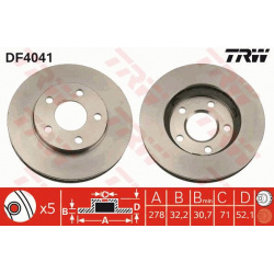 stabdžių diskas (1vnt)
                                TRW                                                DF4041, TRW, DF40