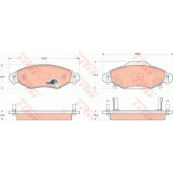 stabdžių trinkelių rinkinys, diskinis stabdys COTEC
                                TRW                                   