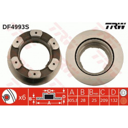 stabdžių diskas (1vnt) TRW SINGLE
                                                DF4993S, TRW, DF4993S, auto detalė