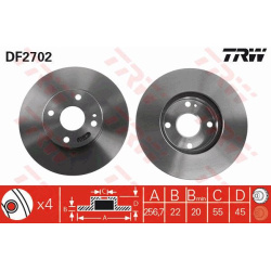Stabdžių diskas
                                TRW                                                DF2702, TRW, DF2702, aut