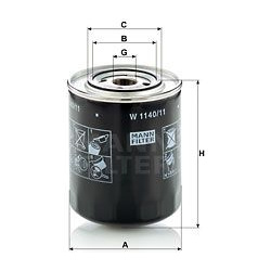 alyvos filtras
                                MANN-FILTER                                                W1140/11, MANN-FILT