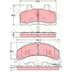 stabdžių trinkelių rinkinys, diskinis stabdys
                                TRW                                         