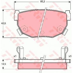 stabdžių trinkelių rinkinys, diskinis stabdys
                                TRW                                         
