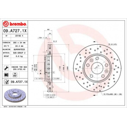 stabdžių diskas (1vnt) XTRA LINE - Xtra
                                BREMBO                                             