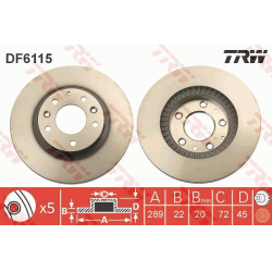 stabdžių diskas (1vnt)
                                TRW                                                DF6115, TRW, DF61