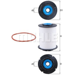 Filtras kuro diesel
                                MAHLE                                                KX404D, MAHLE, KX404