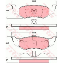 stabdžių trinkelių rinkinys, diskinis stabdys
                                TRW                                         