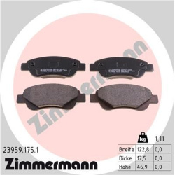 stabdžių trinkelių rinkinys, diskinis stabdys
                                ZIMMERMANN                                23