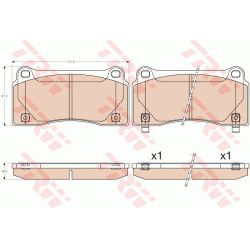 stabdžių trinkelių rinkinys, diskinis stabdys
                                TRW                                         