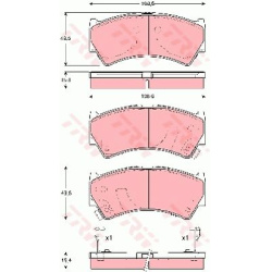 stabdžių trinkelių rinkinys, diskinis stabdys
                                TRW                                         