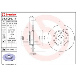 Stabdžių diskas PRIME LINE
                                BREMBO                                                08.5086.14