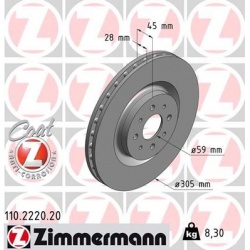 stabdžių diskas (1vnt) COAT Z
                                ZIMMERMANN                                110.2220.20, Nenuro