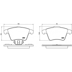 stabdžių trinkelių rinkinys, diskinis stabdys PRIME LINE
                                BREMBO                           
