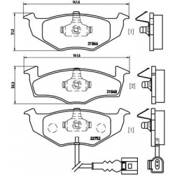 stabdžių trinkelių rinkinys, diskinis stabdys PRIME LINE
                                BREMBO                           