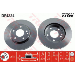 Stabdžių diskas
TRW DF4224, TRW, DF4224, aut