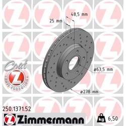 stabdžių diskas (1vnt) SPORT Z
                                ZIMMERMANN                                250.1371.52, Nenur