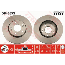stabdžių diskas (1vnt) TRW SINGLE
                                                DF4865S, TRW, DF4865S, auto detalė